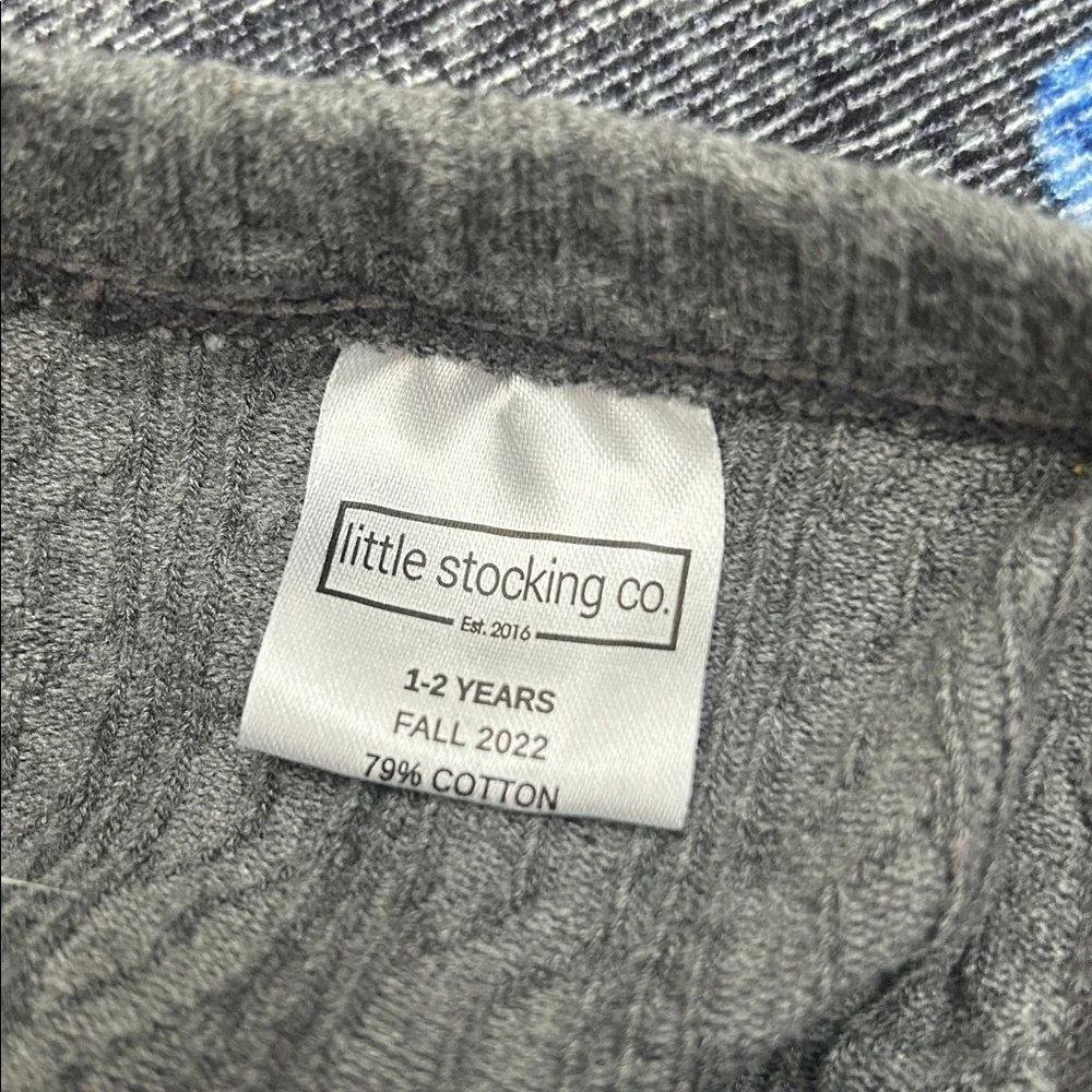 Little Stocking Co. Charcoal Gray Cable-Knit Tights, Size 1-2 Years